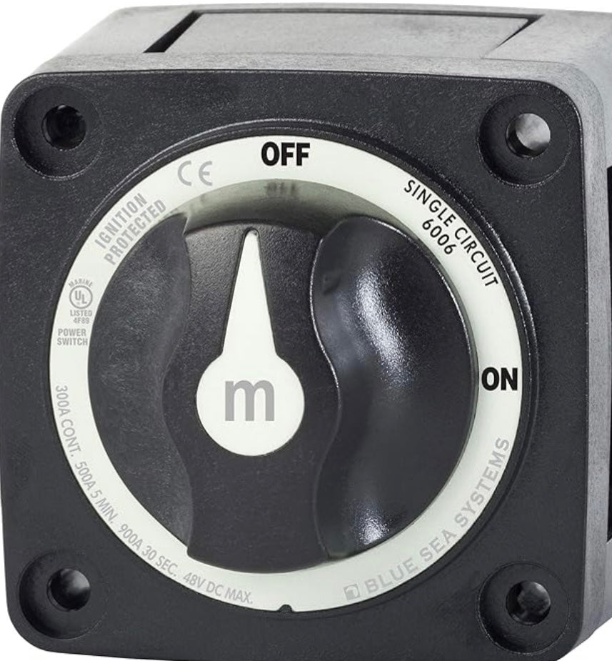 Blue sea M series battery switch on/off