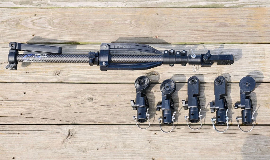 Summit FFS carbon fiber transducer pole with ice mount combo