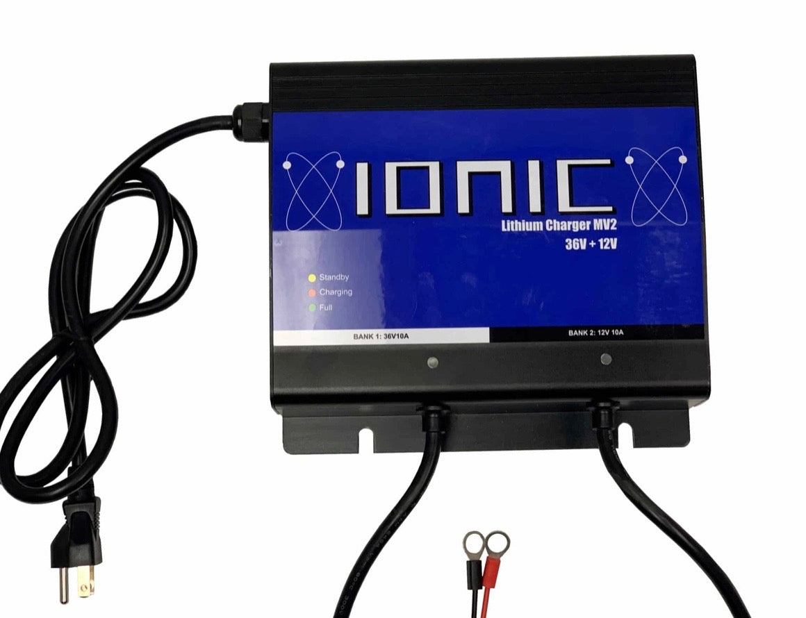 Ionic 36v multi voltage lithium charger 36v+12v